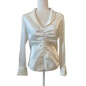 Delaru Womens Vintage NWT Deadstock White Blouse